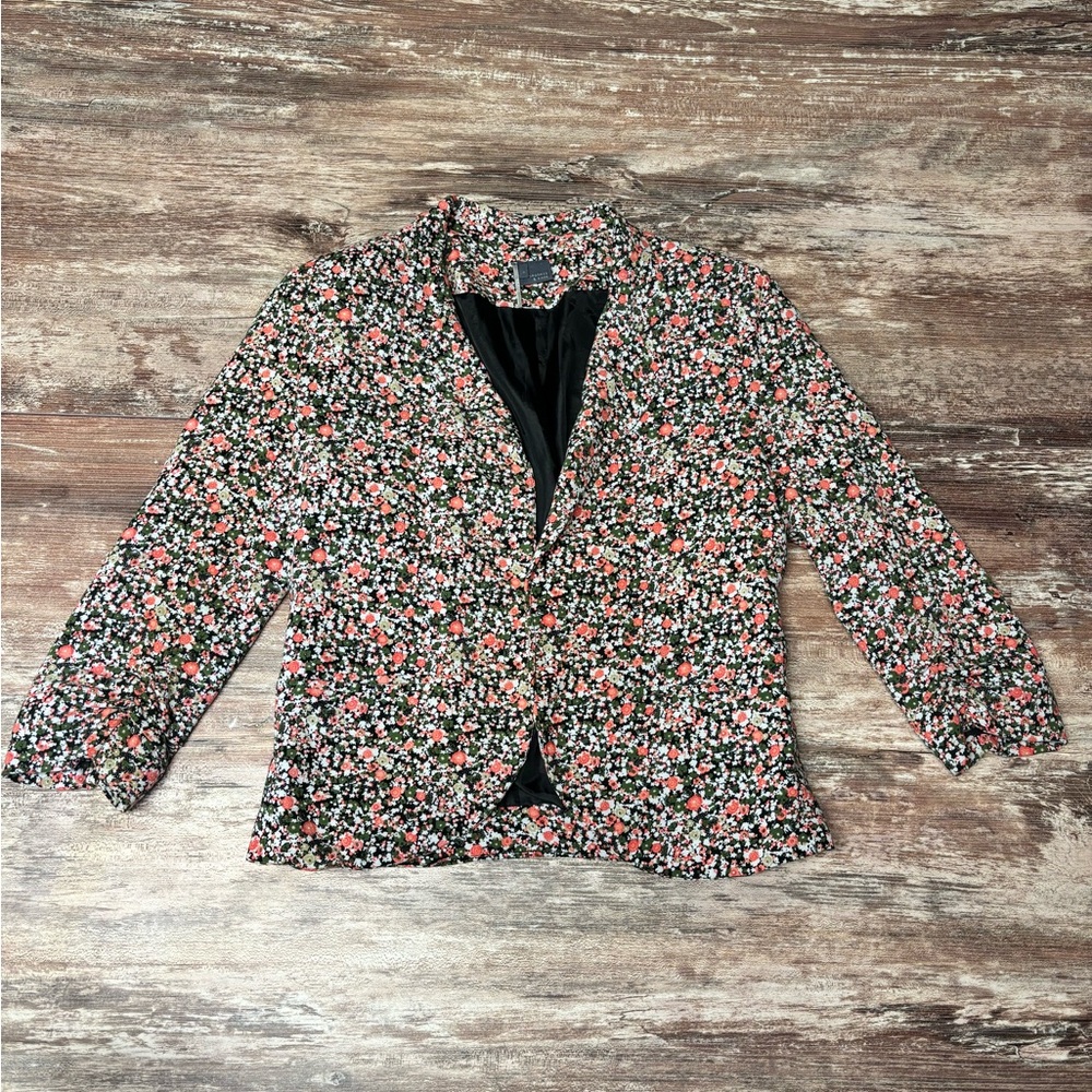 Sparkle & Fade | EUC Cropped Floral Fitted Casual Blazer, Small